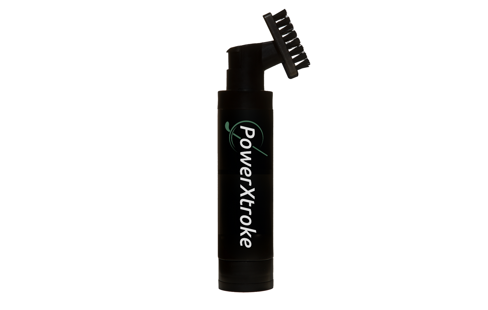 Refillable golf spray bottle with integrated brush – PowerXtroke cleaning tool for quick and effective club maintenance on the course